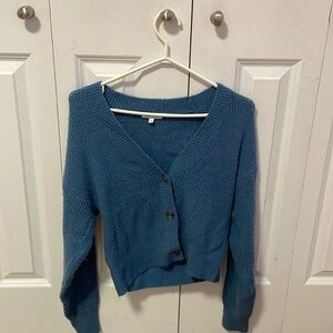 Knit button up blue cardigan size 12